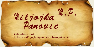 Miljojka Panović vizit kartica